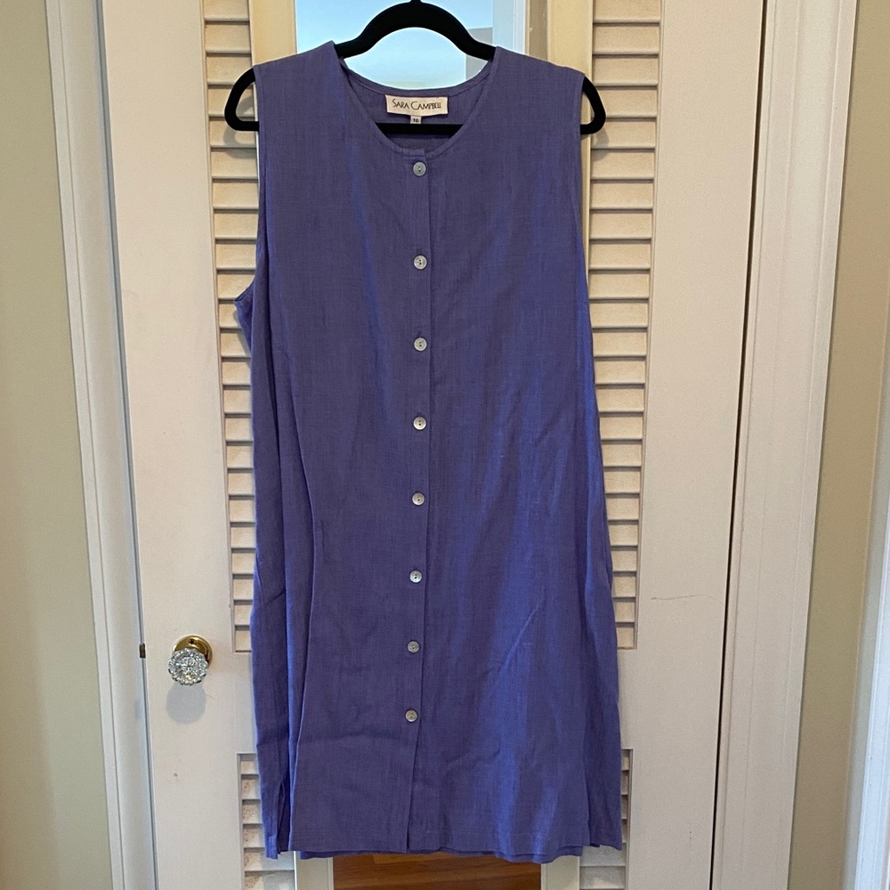 Sara Campbell Purple Linen Dress